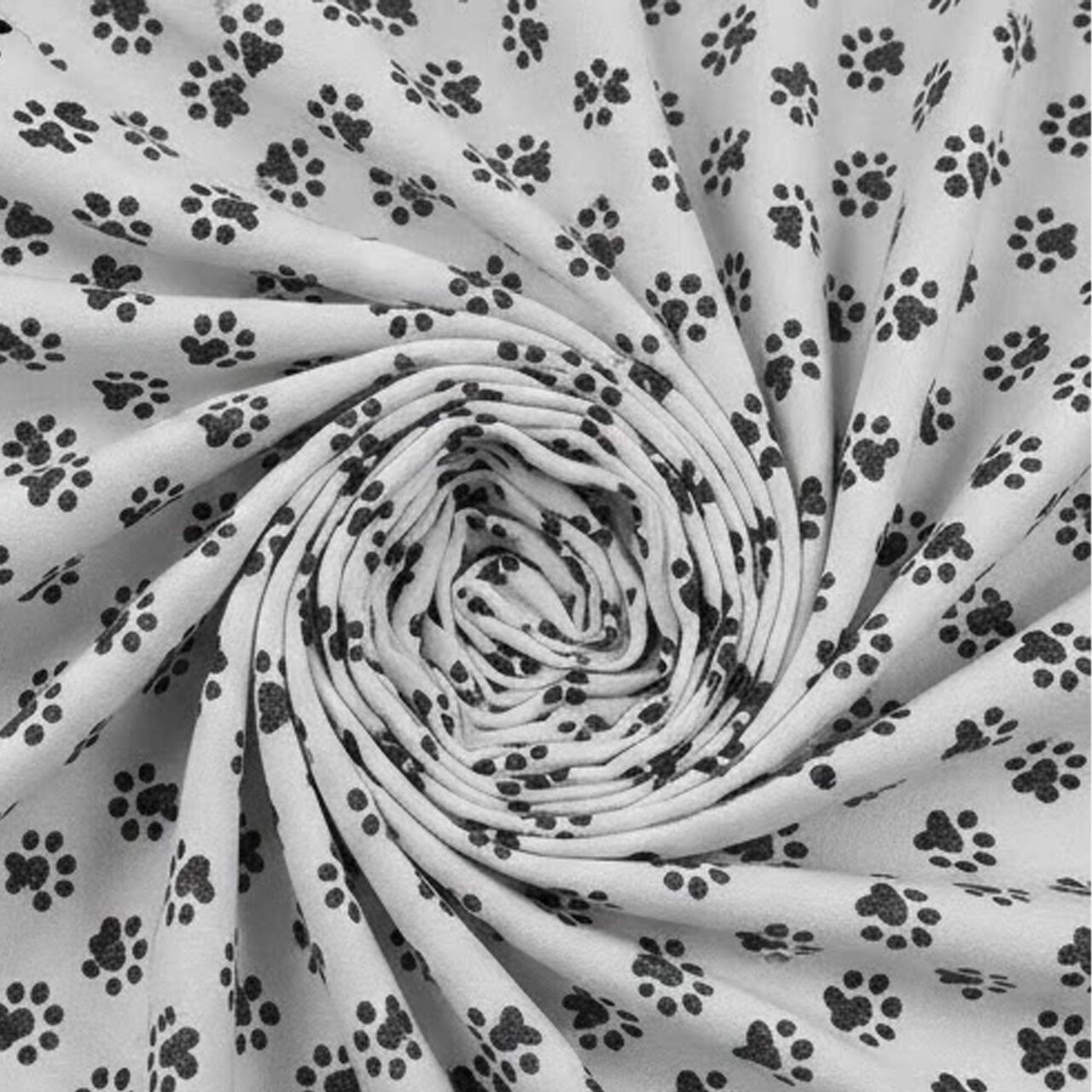 1 Yard Poly Cotton Fabric with Paw Prints Machine Washable 58/59 Inches Wide